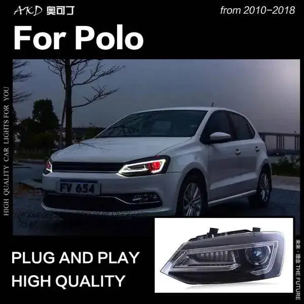 Car Styling for VW Polo Headlight 2010-2018 Vento LED Head