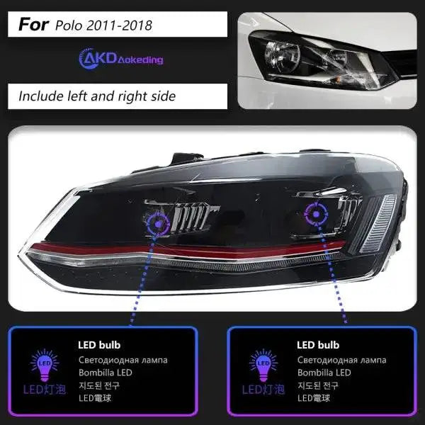 Car Styling for VW Polo Headlights 2011-2018 Vento LED