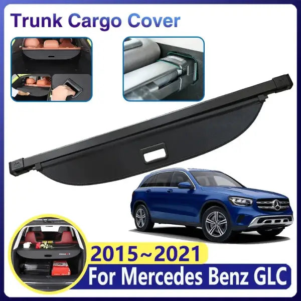 Car Trunk Curtain for Mercedes Benz GLC 2015~2021 2020 Rear Boot Tray Luggage Storage Cover Shelter Security Shades