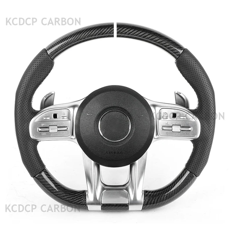 Carbon Fiber Steering Wheel for Mercedes Benz AMG C63 E63 W213 G500 S63 S500 S320 G55 CLA45 LED Complete Steering Wheel