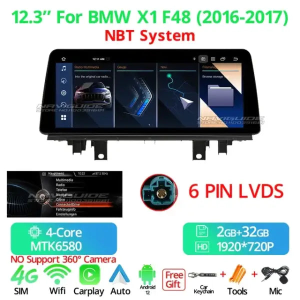 Carplay Car Radio Audio Stereo for BMW X1 F48 X2 F49 2016-2017 NBT System Navigation GPS Multimedia Video Player BT