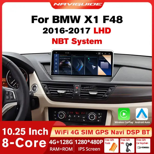 Carplay Car Radio Audio Stereo for BMW X1 F48 X2 F49 2016-2017 NBT System Navigation GPS Multimedia Video Player BT