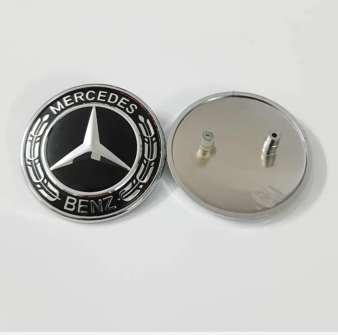 Car Craft Compatible With Mercedes A B C E S Class Ml Gl Gle Gls Cla Gla Glc Slk Grill Letter Logo Badge Emblem Sticker Front Bonnet Hood Logo 55mm Black