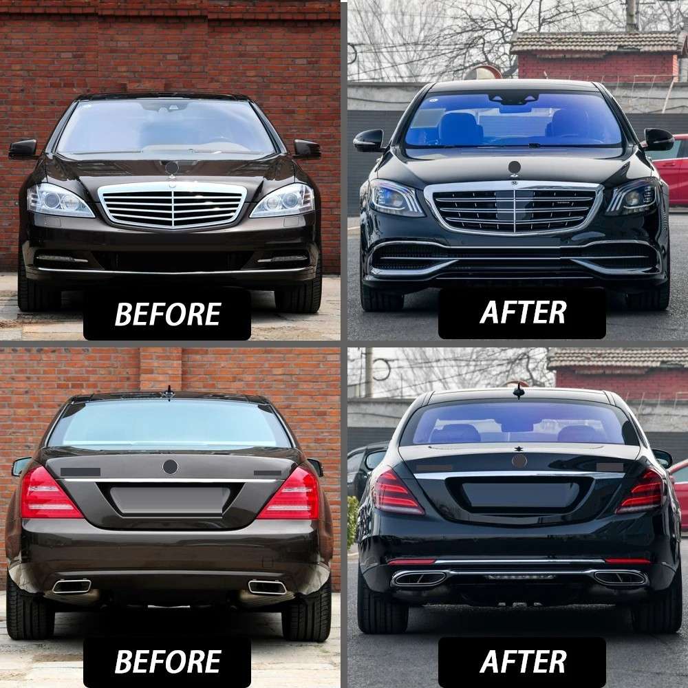 Car Craft Compatible With Mercedes Benz S Class W221 2006-2014 To W222 Lci Maybach Upgrade Facelift Conversion Bodykit Bumper Hood Headlight Taillight