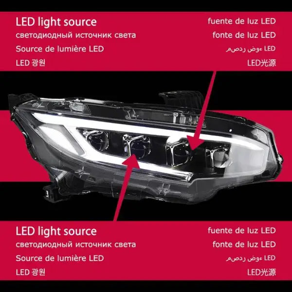 Civic X Headlights 2017-2020 New Civic LED Headlight Sedan