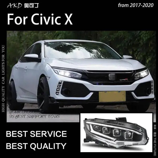 Civic X Headlights 2017-2020 New Civic LED Headlight Sedan