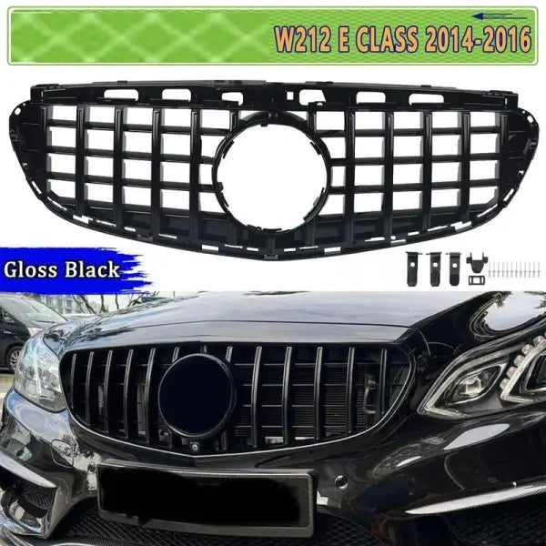 Car Craft Front Bumper Grill Compatible With Mercedes Benz E Class W212 2013-2016 Front Bumper Grill W212 Grill Gtr Black Lci - CAR CRAFT INDIA