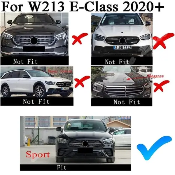 Car Craft Front Bumper Grill Compatible With Mercedes Benz E Class W213 Lci 2021-2023 Front Bumper Grill Panamericana Gt Sports W213 Grill Diamond Black Lci Amg Sports - CAR CRAFT INDIA