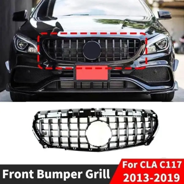 Car Craft Front Bumper Grill Compatible With Mercedes Benz Cla W117 2014-2019 Front Bumper Grill W117 Grill Gtr Black - CAR CRAFT INDIA