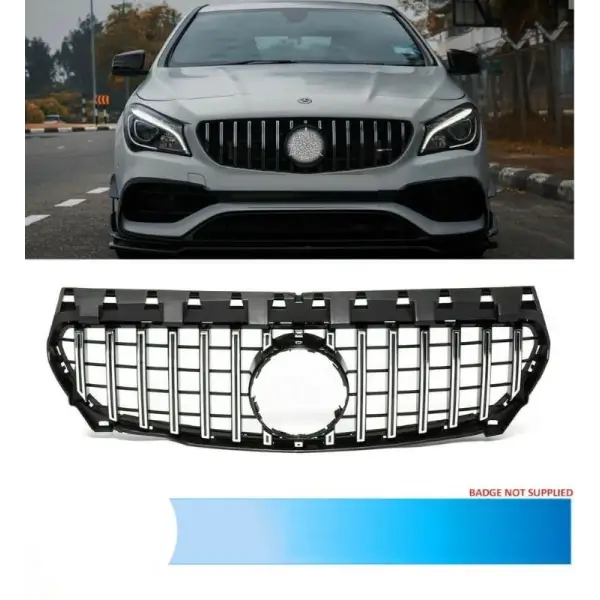 Car Craft Front Bumper Grill Compatible With Mercedes Benz Cla W117 2014-2019 Front Bumper Grill W117 Grill Gtr Silver - CAR CRAFT INDIA