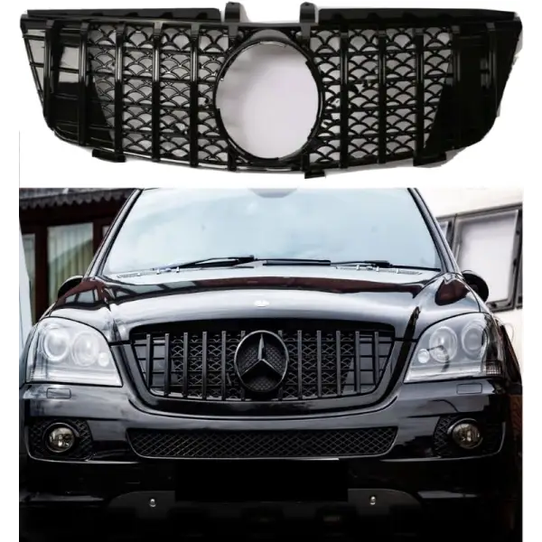 Car Craft Front Bumper Grill Compatible With Mercedes Ml W164 2005-2008 Sports Gt Amg Front Bumper Panamericana Grill W164 Grill Gtr Black - CAR CRAFT INDIA