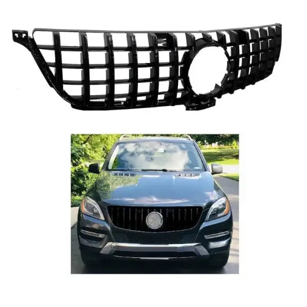 Car Craft Front Bumper Grill Compatible With Mercedes Ml W166 X166 2012-2016 Front Bumper Panamericana Grill W166 Grill Gtr Black Ml - CAR CRAFT INDIA