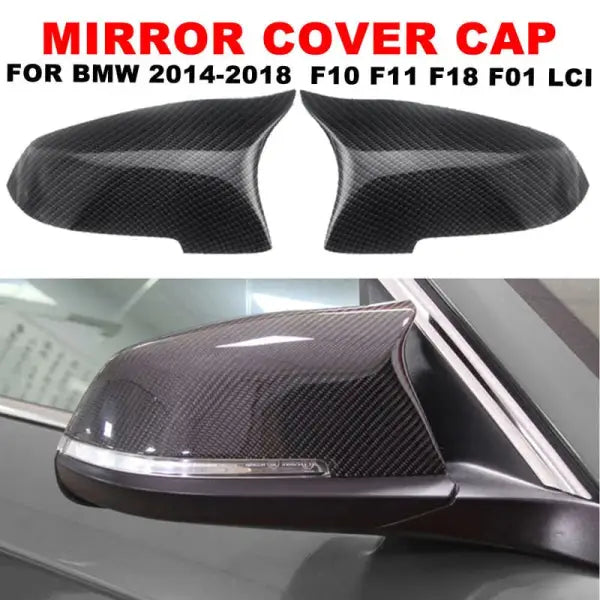 Car Craft Mirror Cover Compatible With Bmw 5 Series F10 2014-2017 Gt F07 Lci 6 Series F02 F12 7 Series F02 Mirror Cover Carbon Fiber Look - CAR CRAFT INDIA