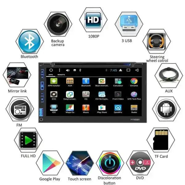 Custom 6.95 Inch Android Double Din Car DVD Player