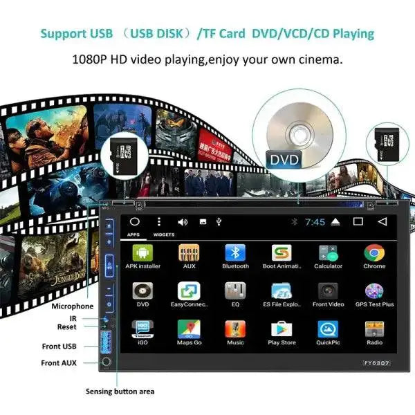 Custom 6.95 Inch Android Double Din Car DVD Player