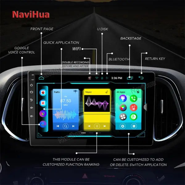 Custom Android DVD Player 8 Core 2+32 4+64 GB 9" 10" Car Radio Stereo 2 Din Q96 Universal Video GPS Navigation Control