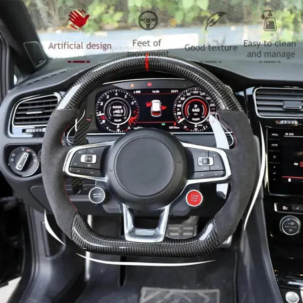 Custom Carbon Fiber Steering Wheel for Volkswagen GOLF MK7 GTI R GTE GTS RLINE POLO SCIROCCO GTD