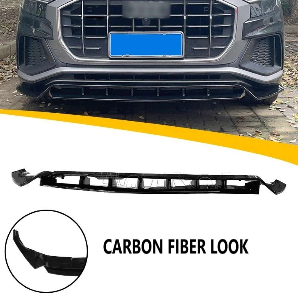 Car Craft Compatible With Audi Q8 2018-2023 S Line Front Bumper Lip Splitter Skirts 4 Part Ar-audi-078 Cf Carbon Fiber Look - CAR CRAFT INDIA