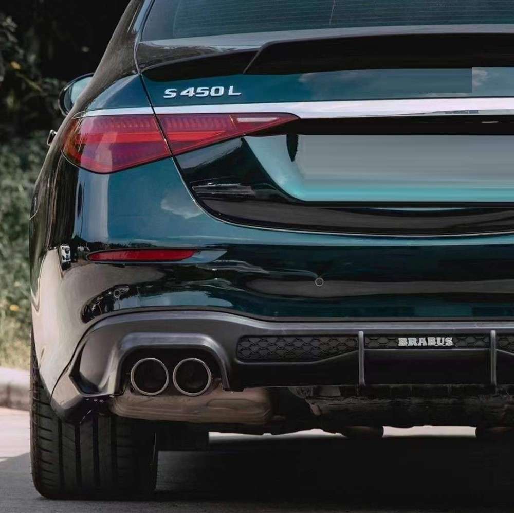 Car Craft Compatible With Mercedes Benz S Class W223 2021-2024 Upgrdae Add On Bodykit Brabus Bbs Style Skirts Splitter Front Rear Lip Diffuser Exhaust Tips Spoiler