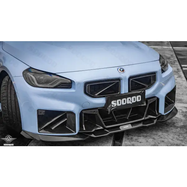 Design M2 G87 Front Lip B Style Dry Carbon Fiber Front Bumper Lip for BMW M2 G87 2023-IN