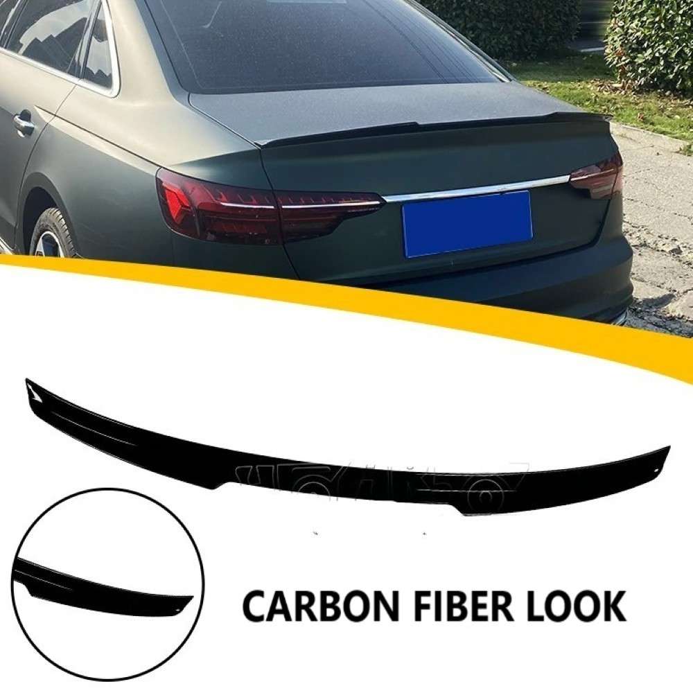 Car Craft Compatible With Audi A4 B9 2019-2023 Rear Trunk Wing Boot Spoiler Lip Splitter Skirt M4 Style Usa Ar-audi-032 Cf Carbon Fiber Look - CAR CRAFT INDIA