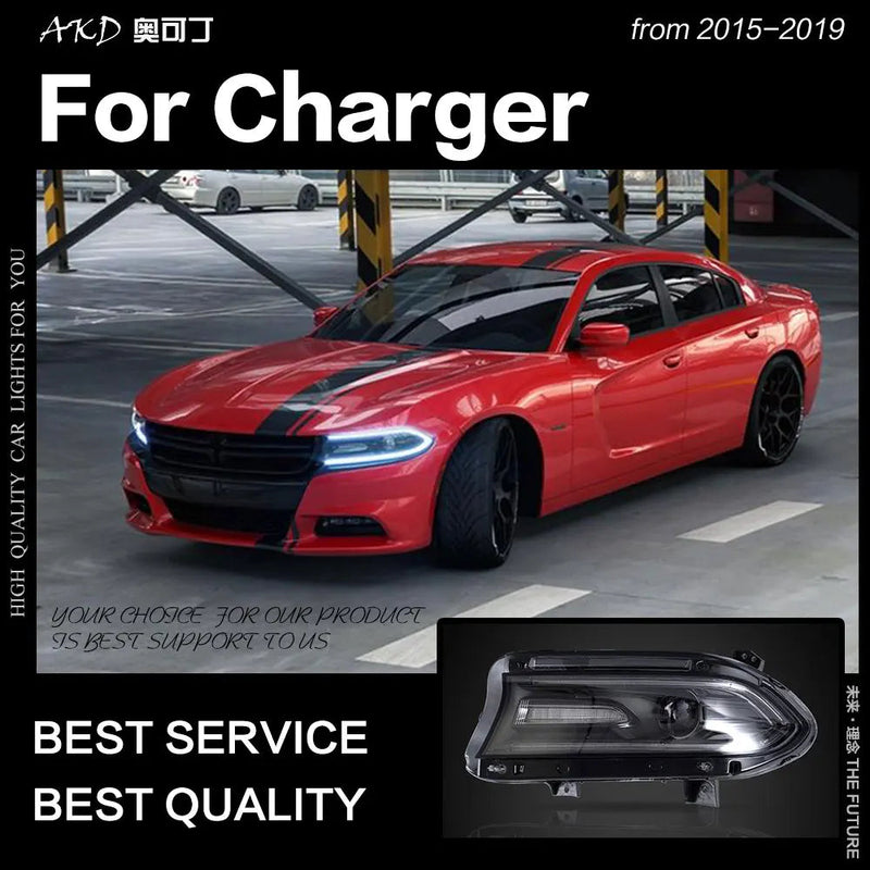 Dodge Charger Headlights 2015-2019 New Charger LED Headlight Dynamic Signal Drl Bi Xenon