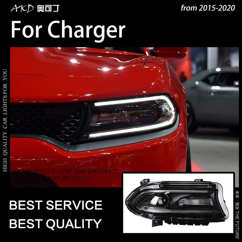 Dodge Charger Headlights 2015-2019 New Charger LED Headlight Dynamic Signal Drl Bi Xenon