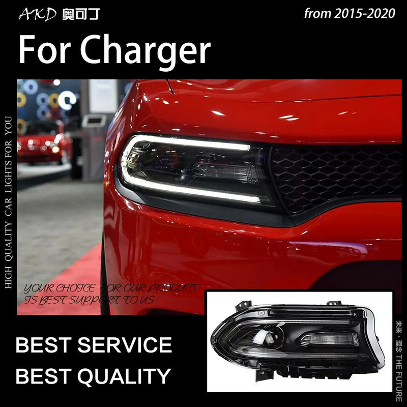 Dodge Charger Headlights 2015-2019 New Charger LED Headlight Dynamic Signal Drl Bi Xenon