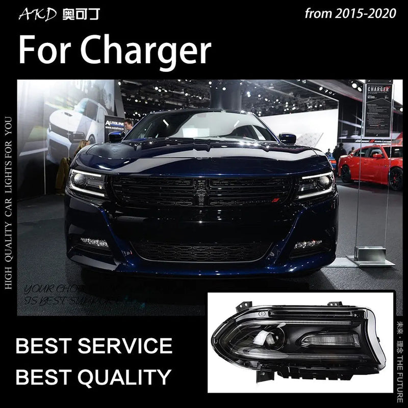 Dodge Charger Headlights 2015-2019 New Charger LED Headlight Dynamic Signal Drl Bi Xenon