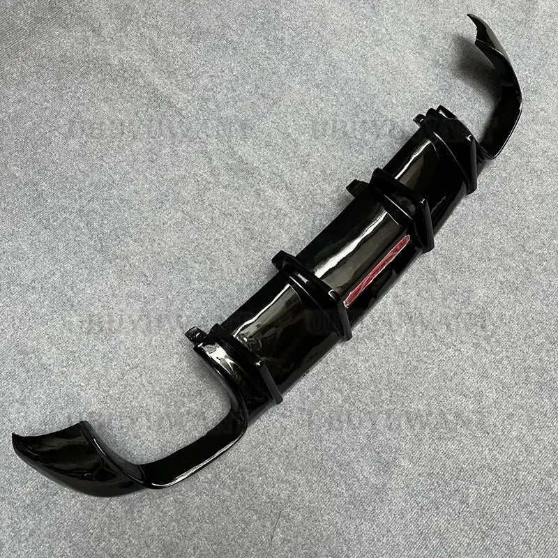 Carbon Fiber Rear Lip With LED Light FOR Skoda Superb 2015- 2023 Fins Shark Style Diffuser Bumper Guar After Lip