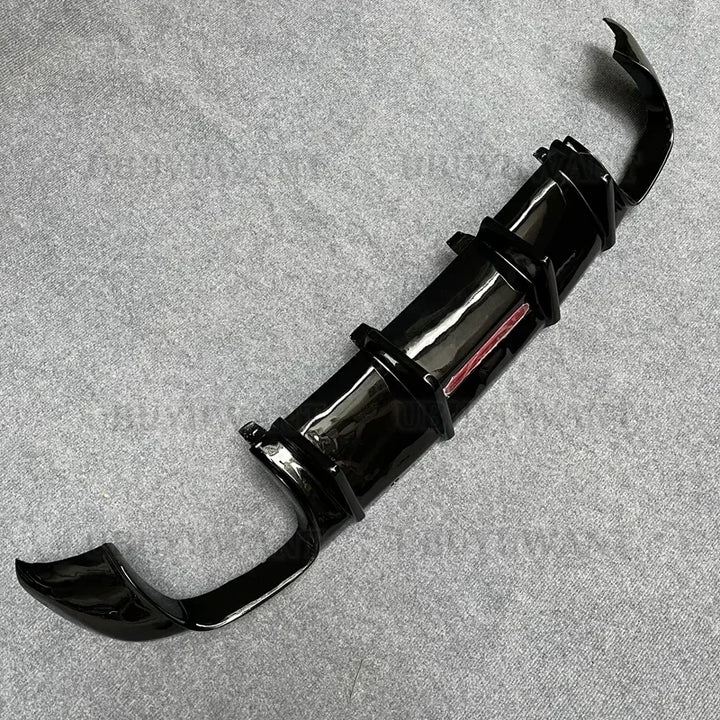 Carbon Fiber Rear Lip With LED Light FOR Skoda Superb 2015- 2023 Fins Shark Style Diffuser Bumper Guar After Lip