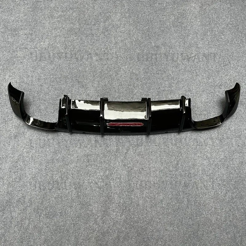Carbon Fiber Rear Lip With LED Light FOR Skoda Superb 2015- 2023 Fins Shark Style Diffuser Bumper Guar After Lip