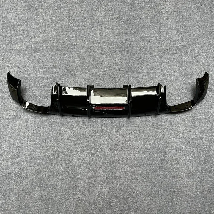 Carbon Fiber Rear Lip With LED Light FOR Skoda Superb 2015- 2023 Fins Shark Style Diffuser Bumper Guar After Lip