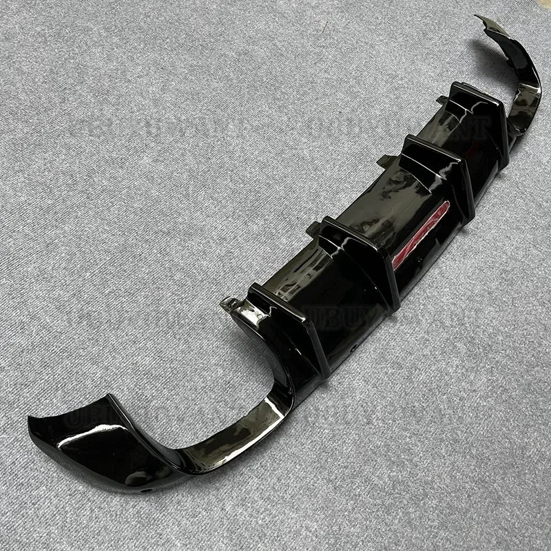 Carbon Fiber Rear Lip With LED Light FOR Skoda Superb 2015- 2023 Fins Shark Style Diffuser Bumper Guar After Lip