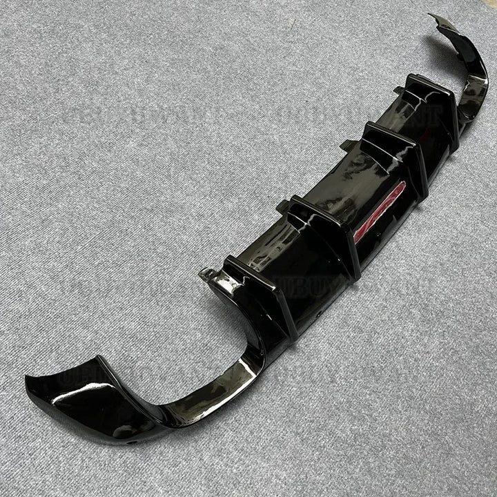 Carbon Fiber Rear Lip With LED Light FOR Skoda Superb 2015- 2023 Fins Shark Style Diffuser Bumper Guar After Lip