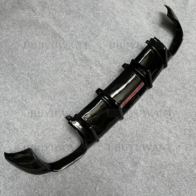 Carbon Fiber Rear Lip With LED Light FOR Skoda Superb 2015- 2023 Fins Shark Style Diffuser Bumper Guar After Lip