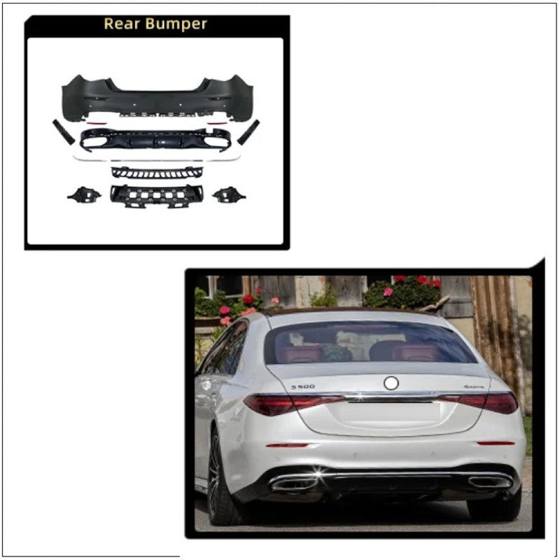 Car Craft Compatible With Mercedes Benz S Class W223 2021-2025 Rear Bumper Upgrade Convert To S450 Amg Bumper Bodykit Gc W223-008 CC-9718 - CAR CRAFT INDIA