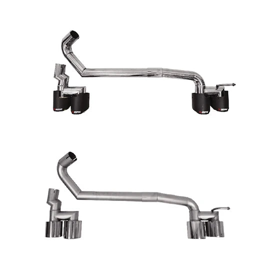 Car Craft Compatible With Bmw 3 Series F30 F80 M3 M4 Exhaust Tips Tail Pipe Midpipe Muffler With Clamp Akrapovic Carbon Fiber Look