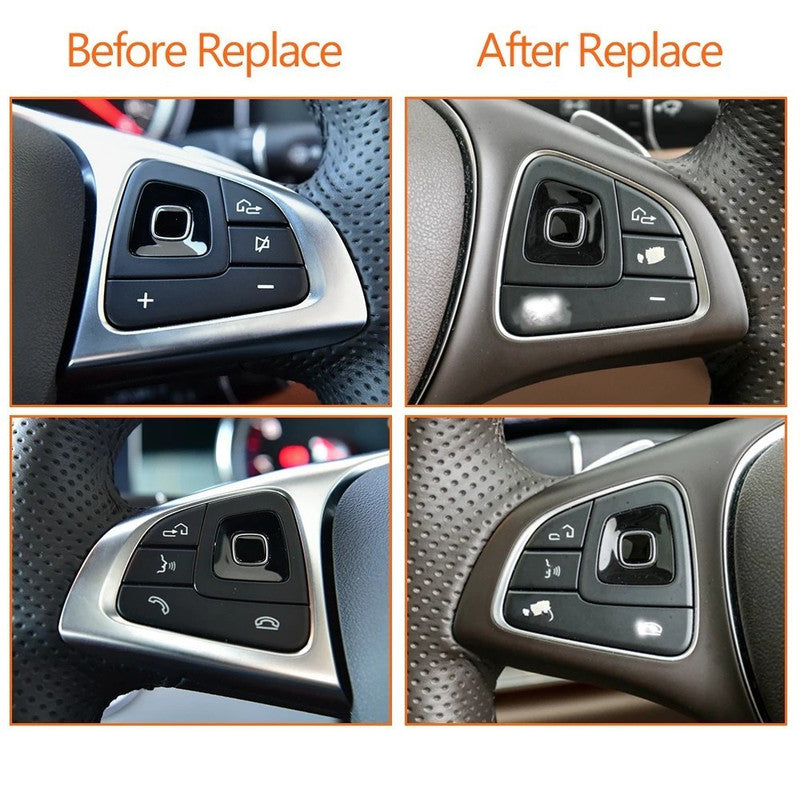 Car Craft Compatible With Mercedes Benz E Class W213 Sedan 2016-2018 E Class W238 Coupe Cabriolet 2016-2018 Car Steering Wheel Switch Control Button Cover 0999056500-s-a Cover Right Silver A CC-10654