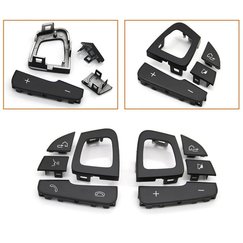 Car Craft Compatible With Mercedes Benz E Class W213 Sedan 2016-2018 E Class W238 Coupe Cabriolet 2016-2018 Car Steering Wheel Switch Control Button Cover 0999056400-s-a Cover Left Silver A CC-10653