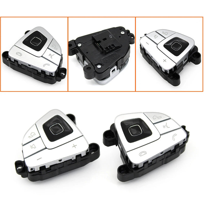 Car Craft Compatible With Mercedes Benz E Class W213 Sedan 2016-2018 E Class W238 Coupe Cabriolet 2016-2018 Car Steering Wheel Switch Control Button Cover 0999056400-s-a Left Silver Assembly B CC-10649
