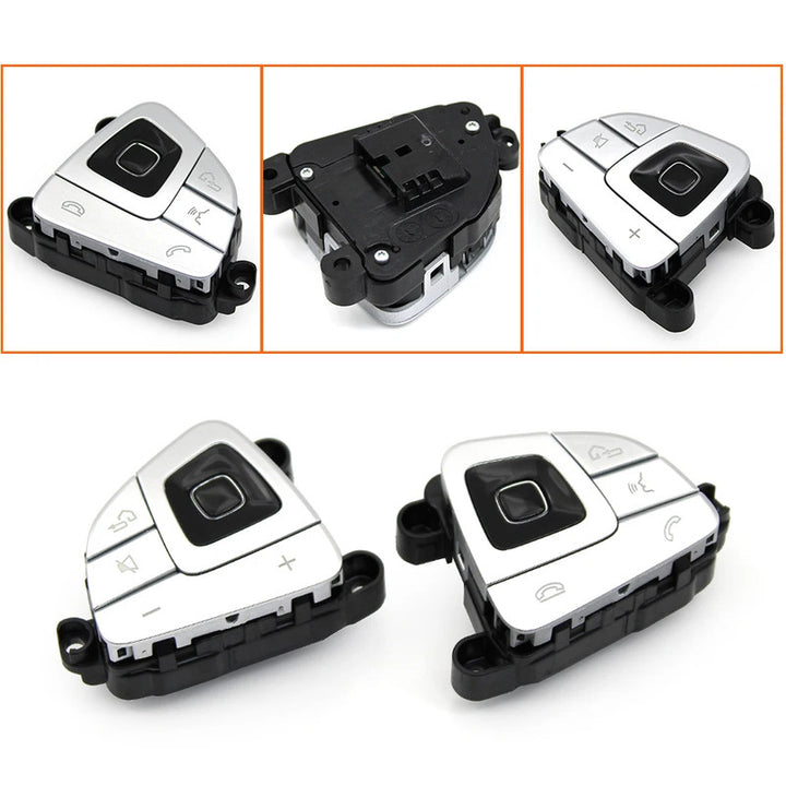 Car Craft Compatible With Mercedes Benz E Class W213 Sedan 2016-2018 E Class W238 Coupe Cabriolet 2016-2018 Car Steering Wheel Switch Control Button Cover 0999056400-s-a Left Silver Assembly B CC-10649