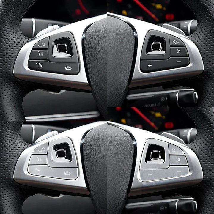 Car Craft Compatible With Mercedes Benz E Class W213 Sedan 2016-2018 E Class W238 Coupe Cabriolet 2016-2018 Car Steering Wheel Switch Control Button Cover 0999056400-a Cover Left Black A CC-10651