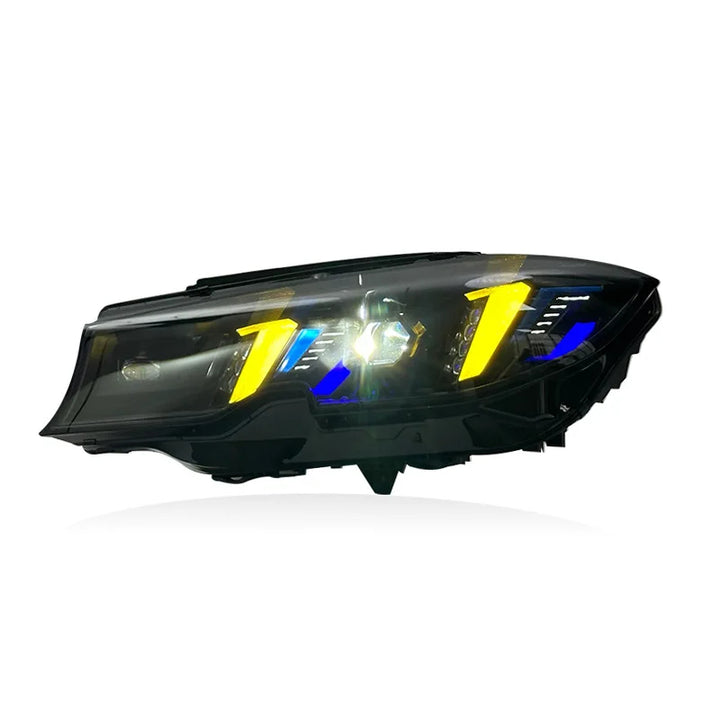 Car Craft Compatible With Bmw 3 Series G20 2019-2022 Car Front Upgraded Head Light Lamp Xenon Headlight Retrofit Upgrade Modified Led Drl Hid Snake Style With Yelllow Drl
