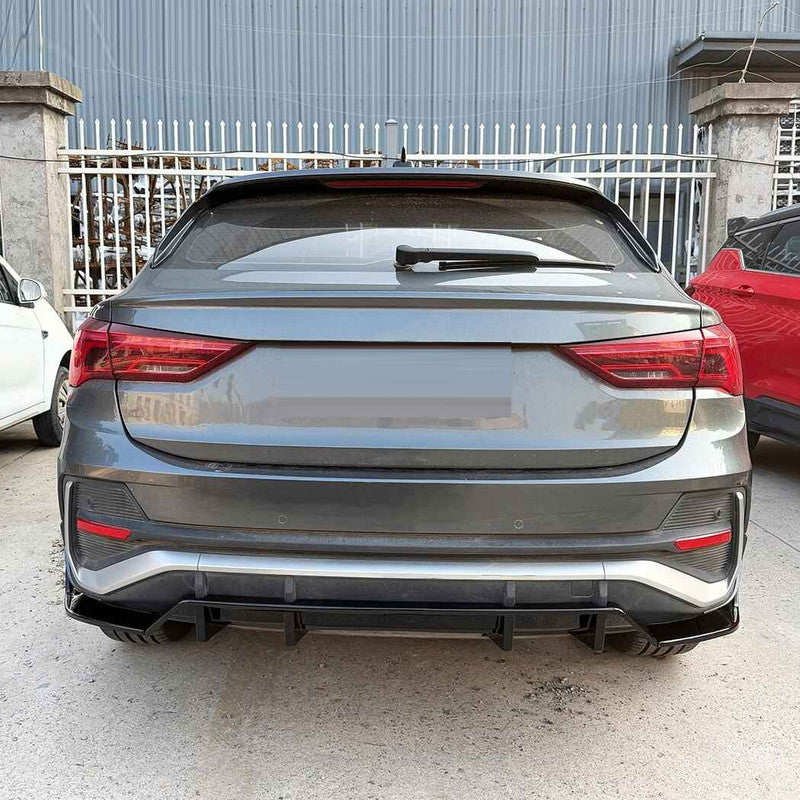 Car Craft Compatible With Audi Q3 F3 Sportback 2019+ Rear Bumper After Lip Diffuser Trim Skirt Zst-1539 Gb Glossy Black