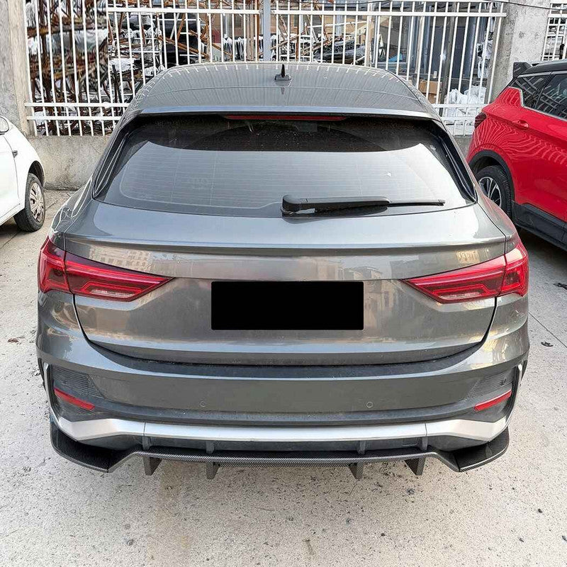 Car Craft Compatible With Audi Q3 F3 Sportback 2019+ Rear Bumper After Lip Diffuser Trim Skirt Zst-1539 Gb Glossy Black