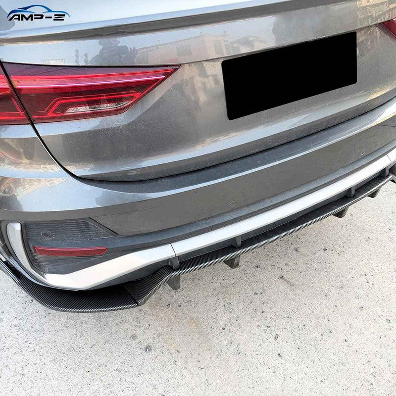 Car Craft Compatible With Audi Q3 F3 Sportback 2019+ Rear Bumper After Lip Diffuser Trim Skirt Zst-1539 Cf Carbon Fiber Look