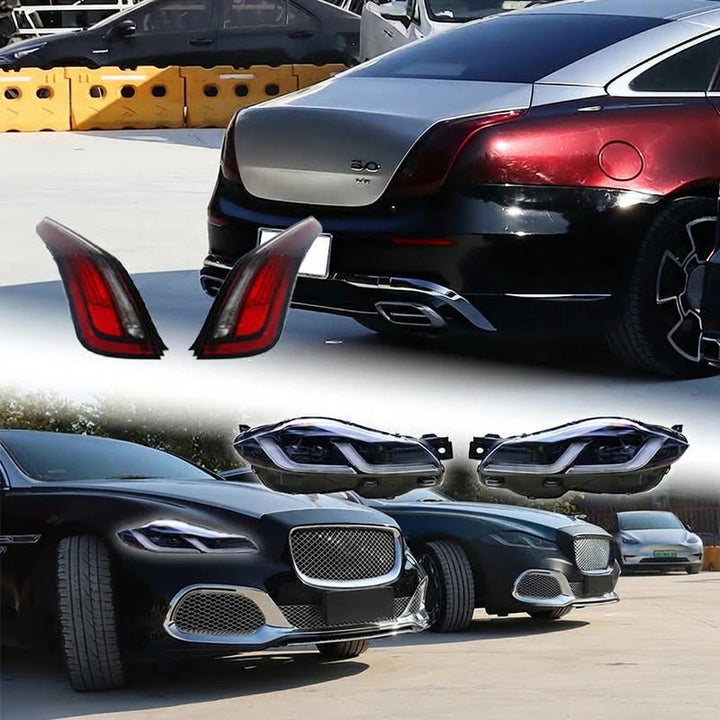 Car Craft Compatible With Jaguar Xj Xjl 2010-2019 Upgrade Facelift Convert To 2020 Style Bodykit Front Rear Bumper Headlight Taillight Skirt Exhaust Pipe Tip - CAR CRAFT INDIA