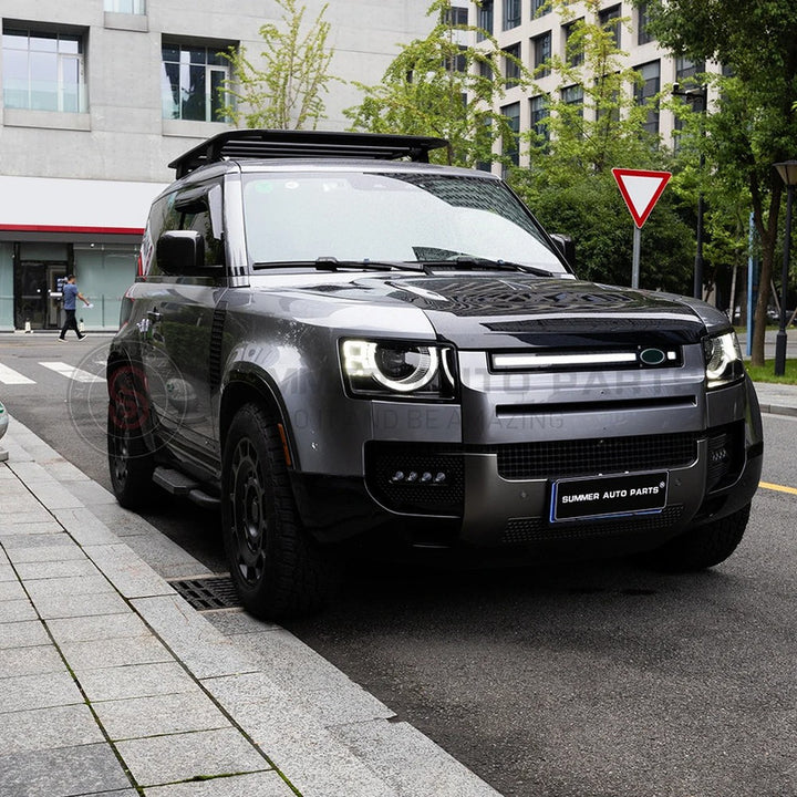 Car Craft Compatible With Range Land Rover Defender 90/110 L663 Lr129997 2020+ Front Bumper Fog Lamp Light Grill Cover Frame Trim Bracket - CAR CRAFT INDIA