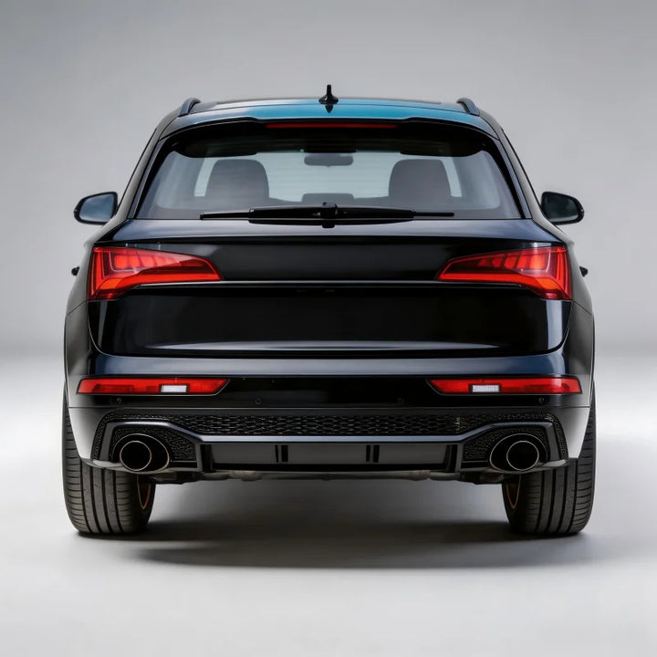 Car Craft Compatible With Audi Q5 B9 2018-2020 Upgraded Facelift Convert To Rsq5 SQ5 Sport Rear After Bumper Lip Diffuser Skirt Trim With Exhaust Pipe Tip Q5-006 Gc Q5-007 Gc